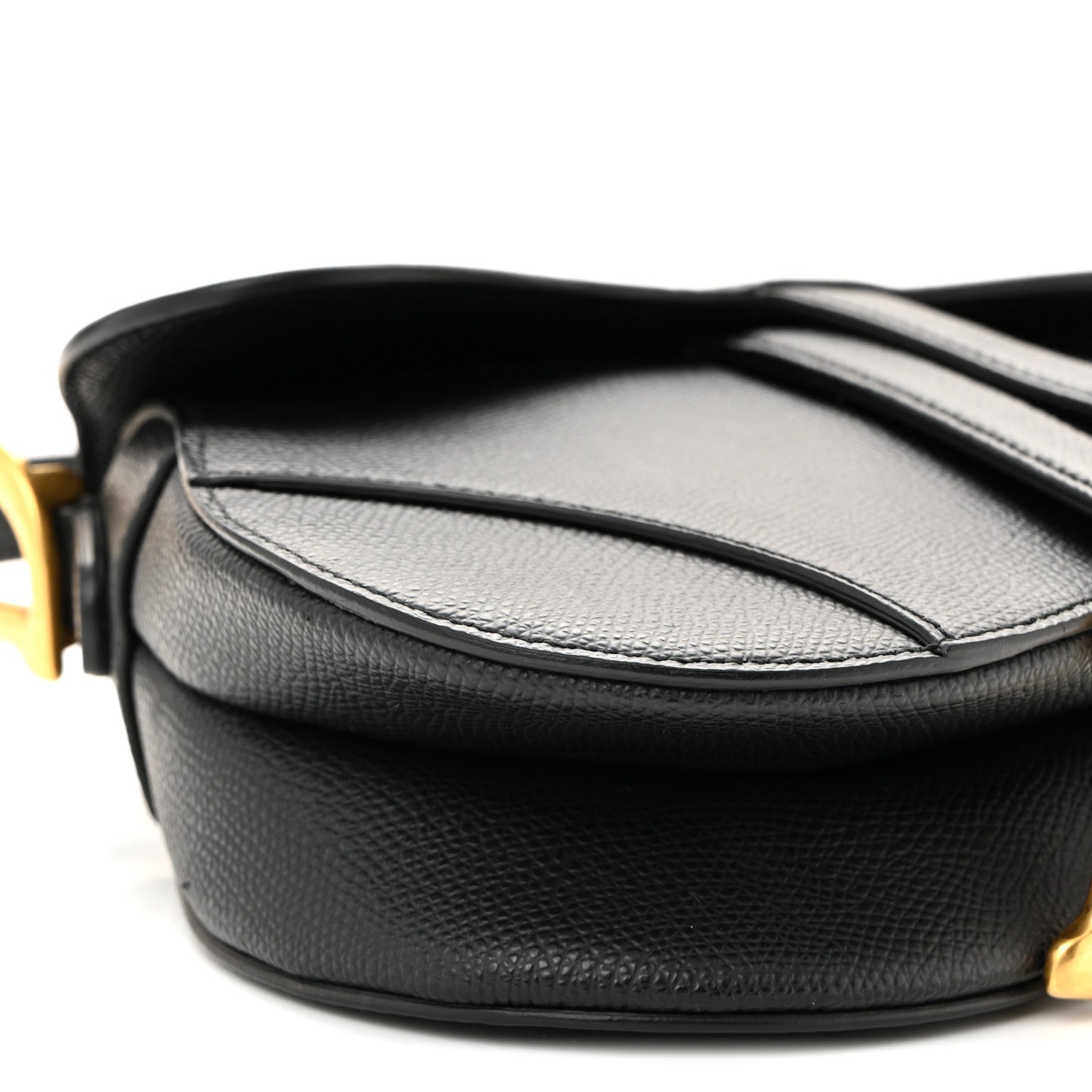 Christian Dior Grained Calfskin Mini Saddle Bag Black