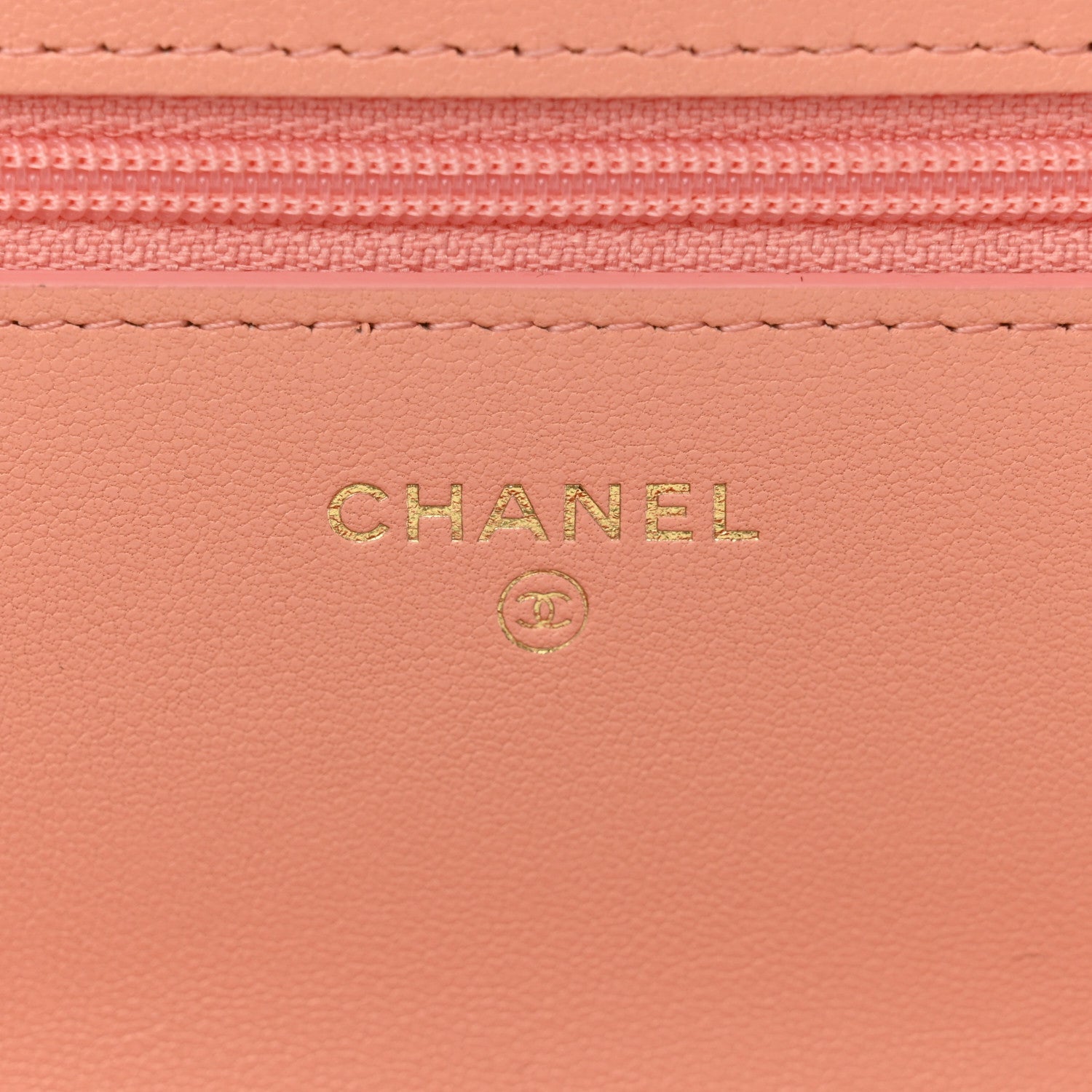 Chanel Lambskin Quilted Chanel 19 Wallet On Chain WOC Light Orange