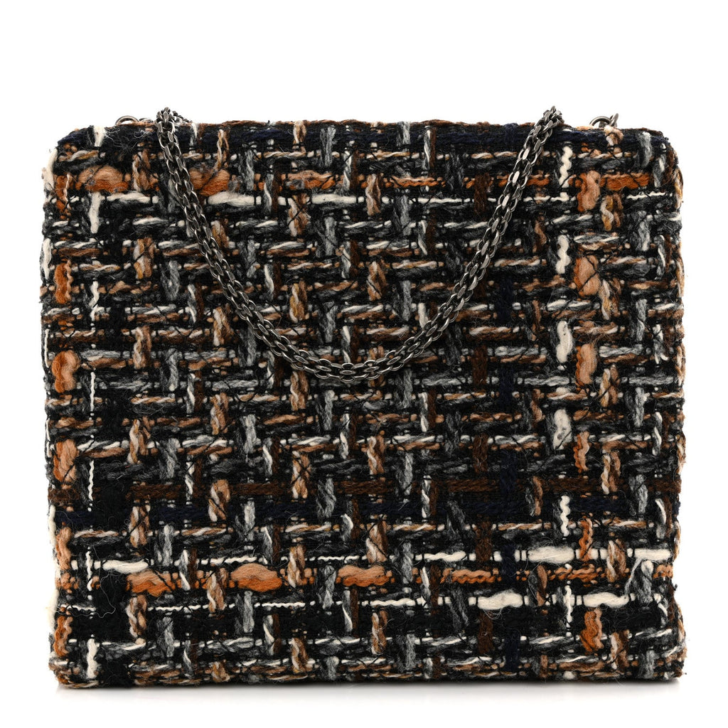 Chanel Tweed Kisslock Minaudiere Black Multicolor