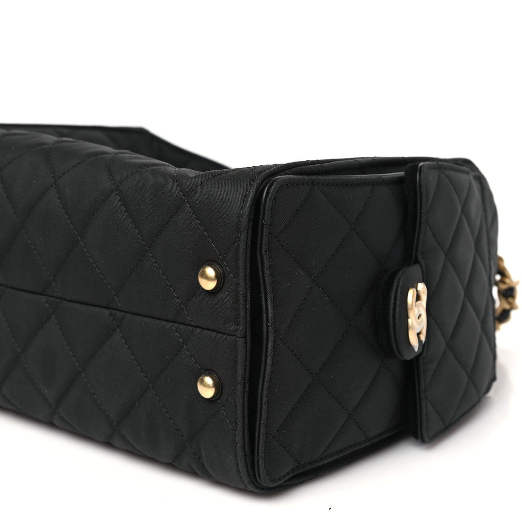 Chanel Canvas Quilted Small Chanel 25 Handbag Black