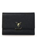 Louis Vuitton Taurillon Capucines Compact Wallet Black