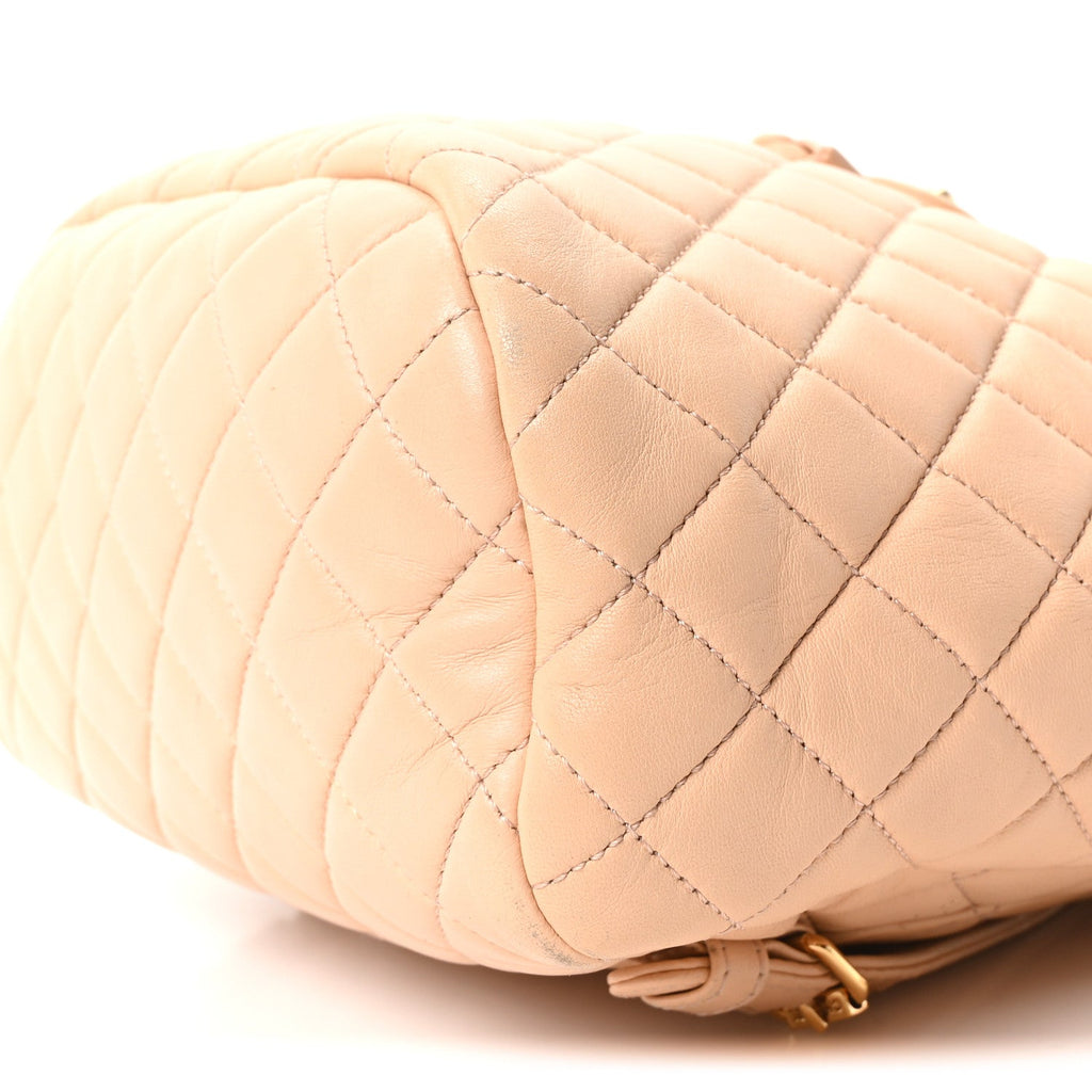 Chanel Calfskin Quilted Small Urban Spirit Backpack Beige