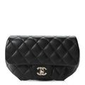 Chanel Calfskin Quilted CC Uniform Flap Belt Bag Black