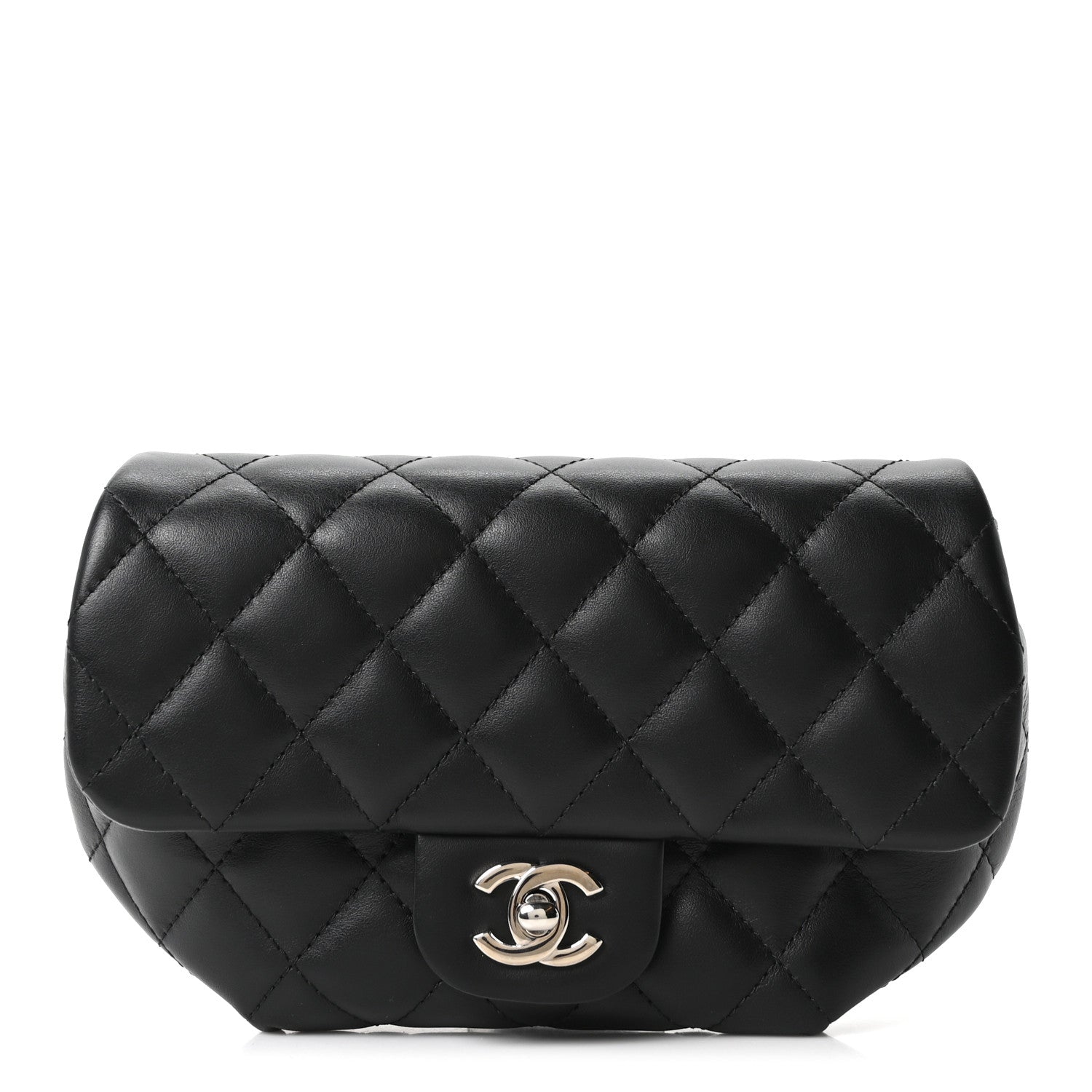 Chanel Calfskin Quilted CC Uniform Flap Belt Bag Black