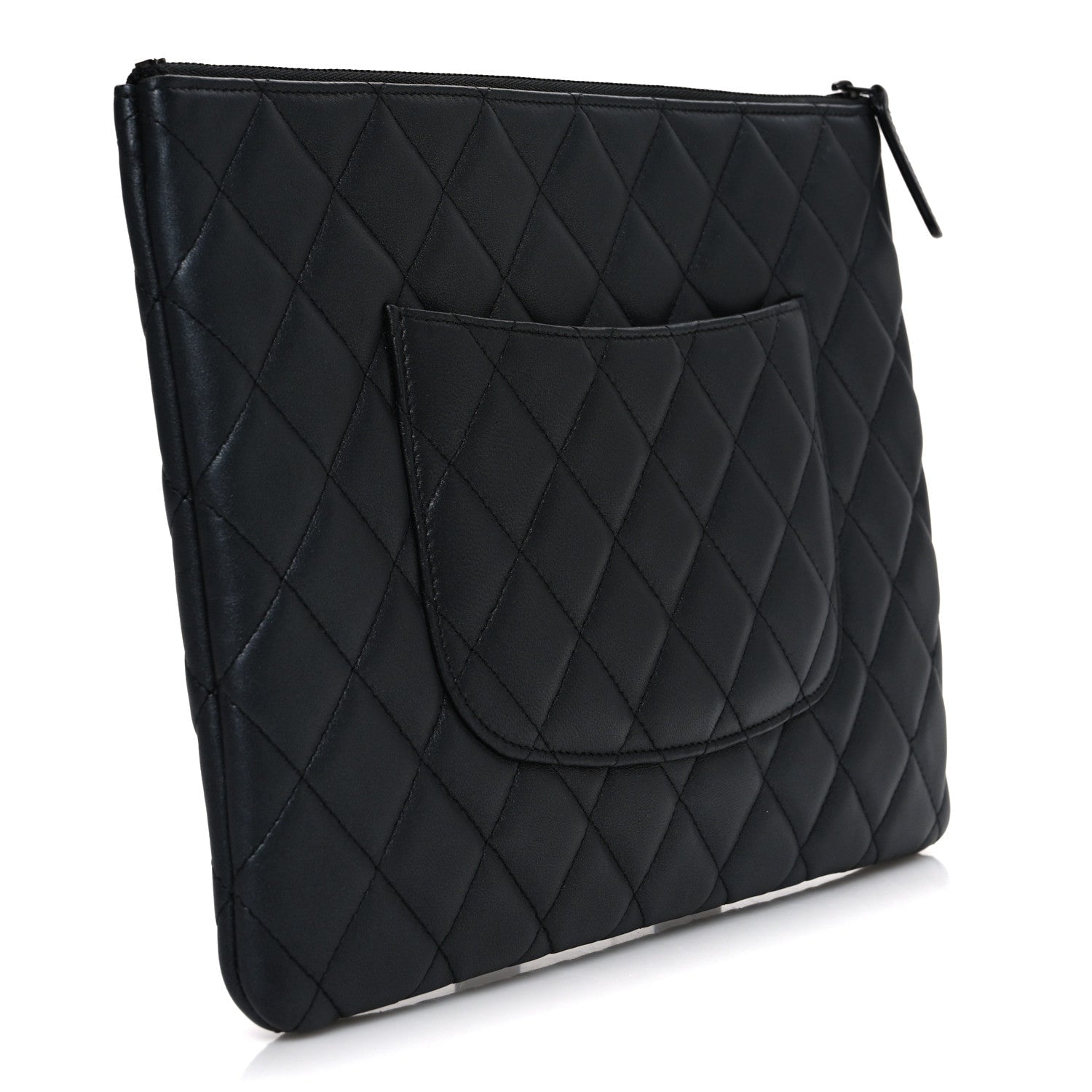 Pearly Lambskin Quilted Medium Cosmetic Case So Black
