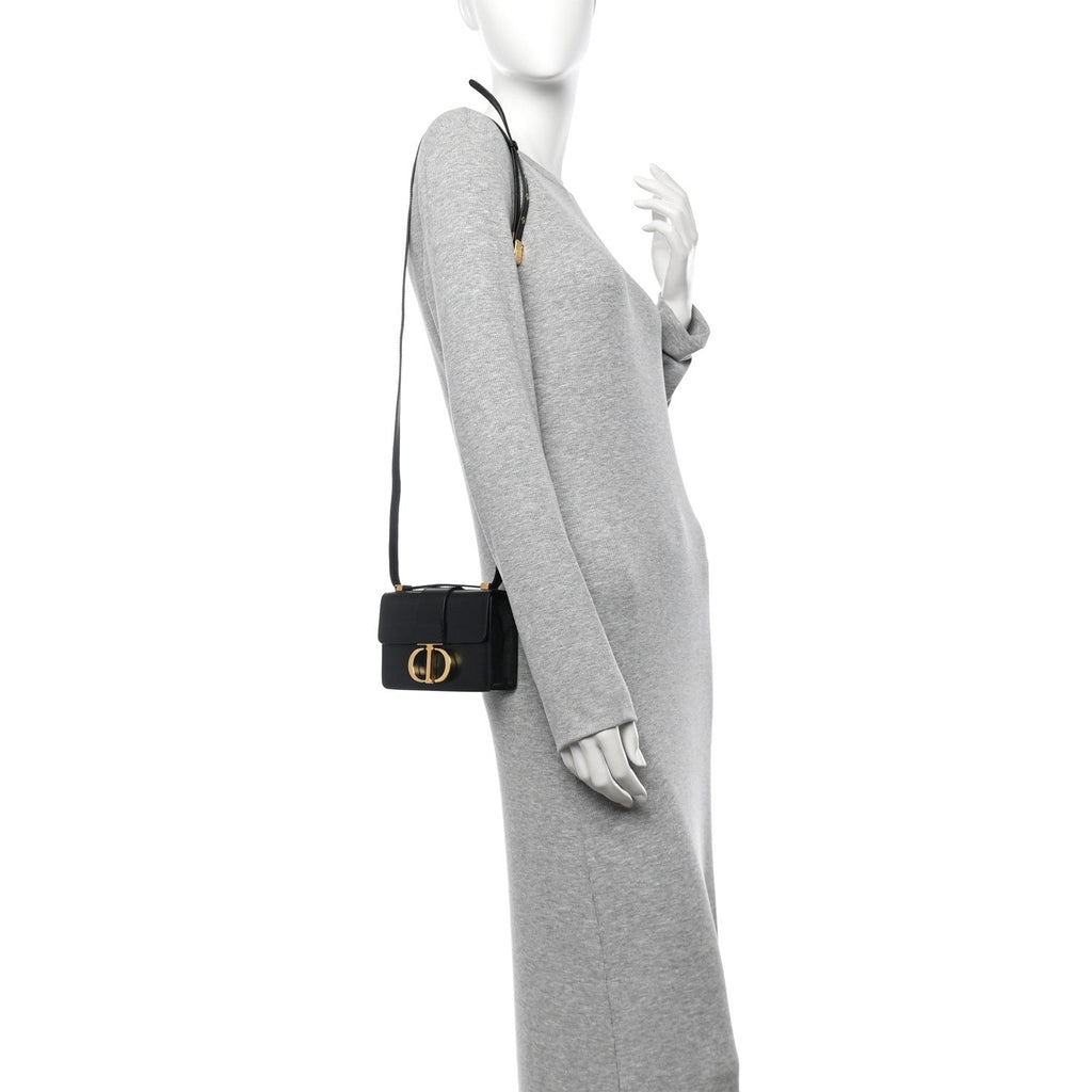 Christian Dior Smooth Calfskin Micro 30 Montaigne Flap Bag Black