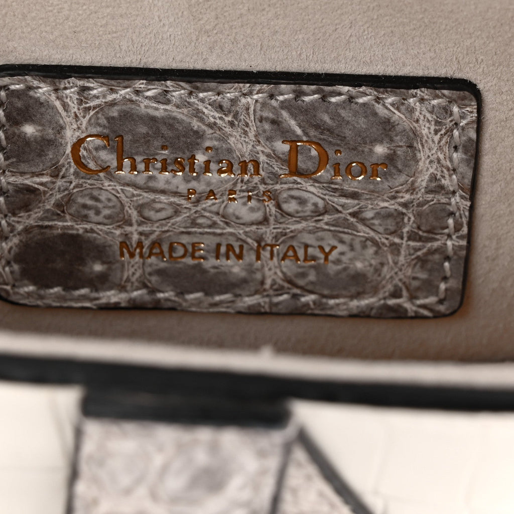 Christian Dior Niloticus Crocodile Himalaya Mini Saddle Bag Latte