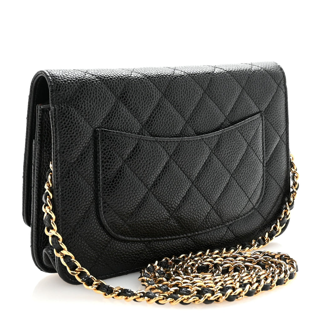 Chanel Caviar Quilted Wallet on Chain WOC Black