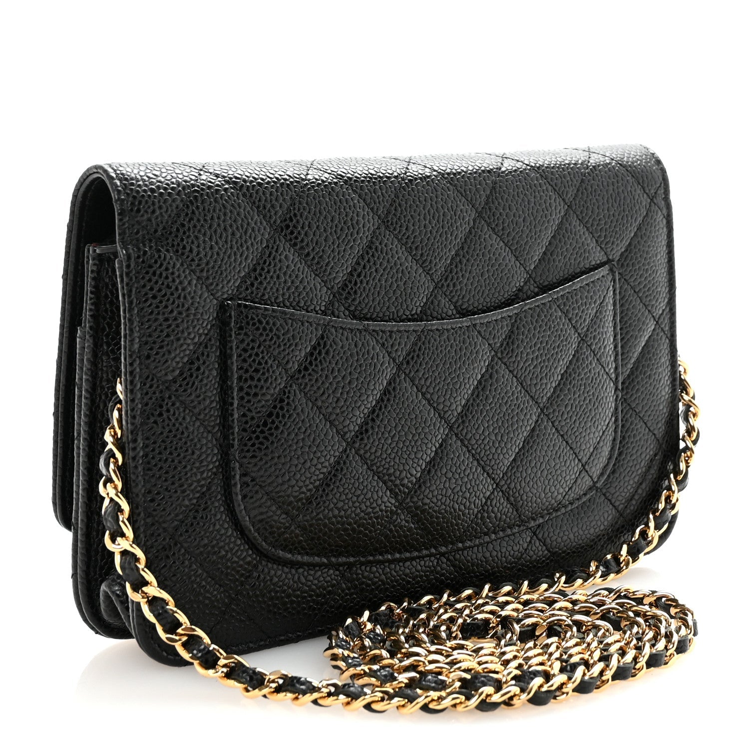 Chanel Caviar Quilted Wallet on Chain WOC Black