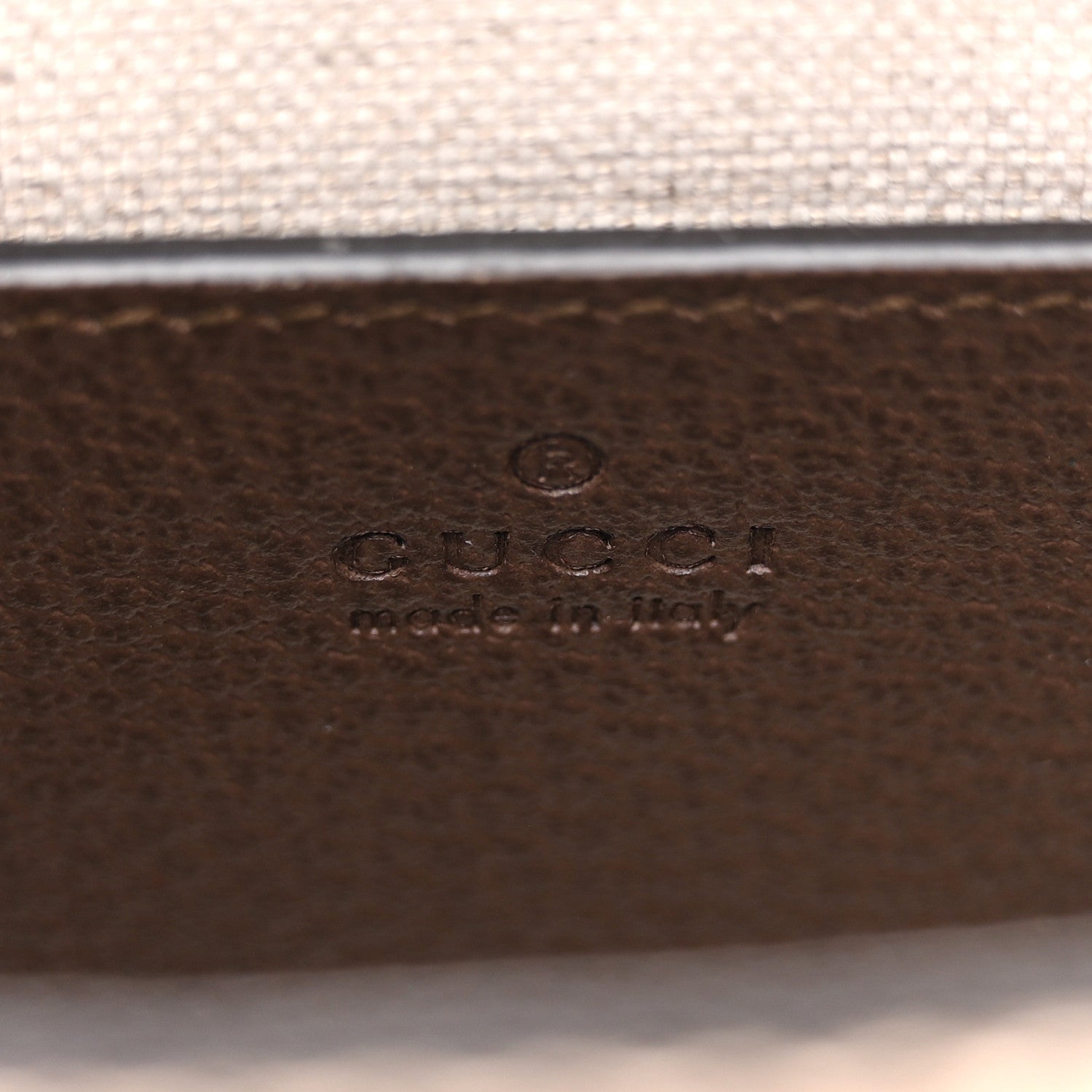 Gucci Monogram Jumbo GG Textured Dollar Calfskin Web Mini Vertical Tote Camel Ebony New Acero