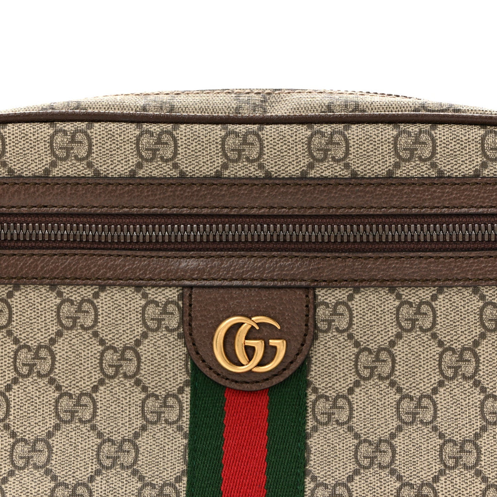 Gucci Soft GG Supreme Monogram Medium Ophidia Belt Bag Dark Brown