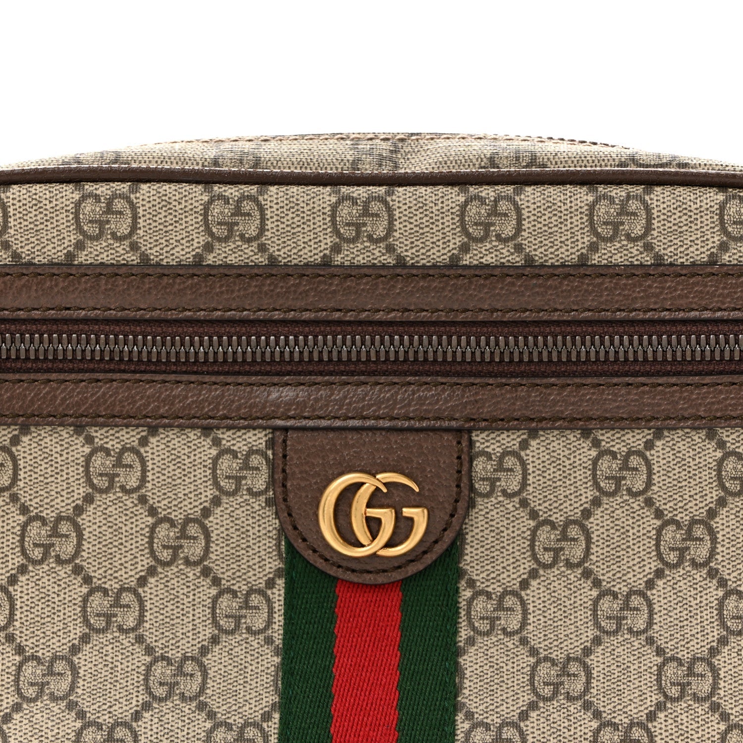 Gucci Soft GG Supreme Monogram Medium Ophidia Belt Bag Dark Brown