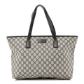 Gucci GG Supreme Monogram Medium Zippered Shopping Tote Navy