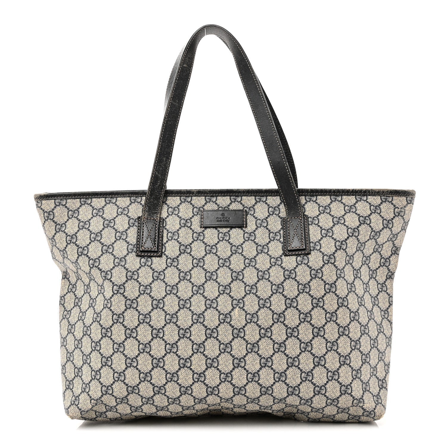 Gucci GG Supreme Monogram Medium Zippered Shopping Tote Navy