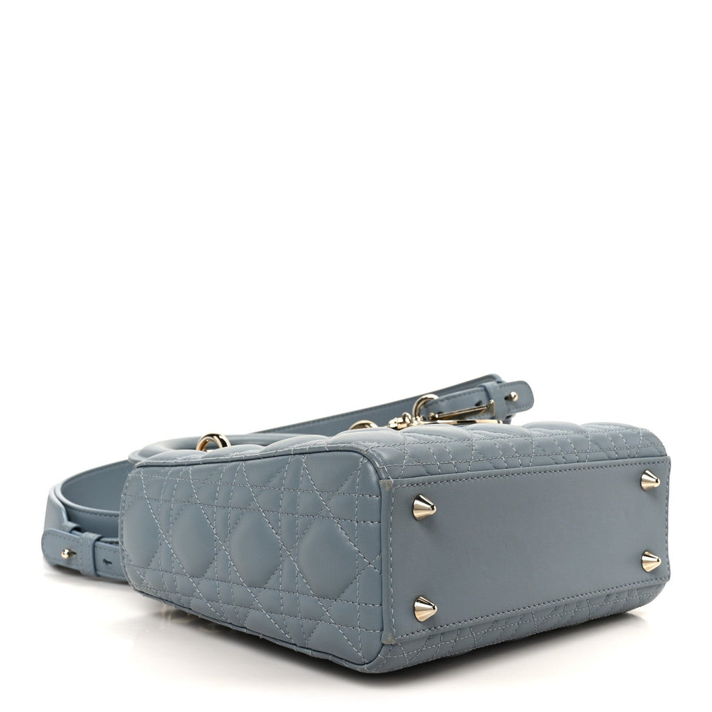 Christian Dior Lambskin Cannage Small My ABCDior Lady Dior Cloud Blue