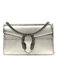 Gucci Metallic Calfskin Super Mini Dionysus Shoulder Bag Silver
