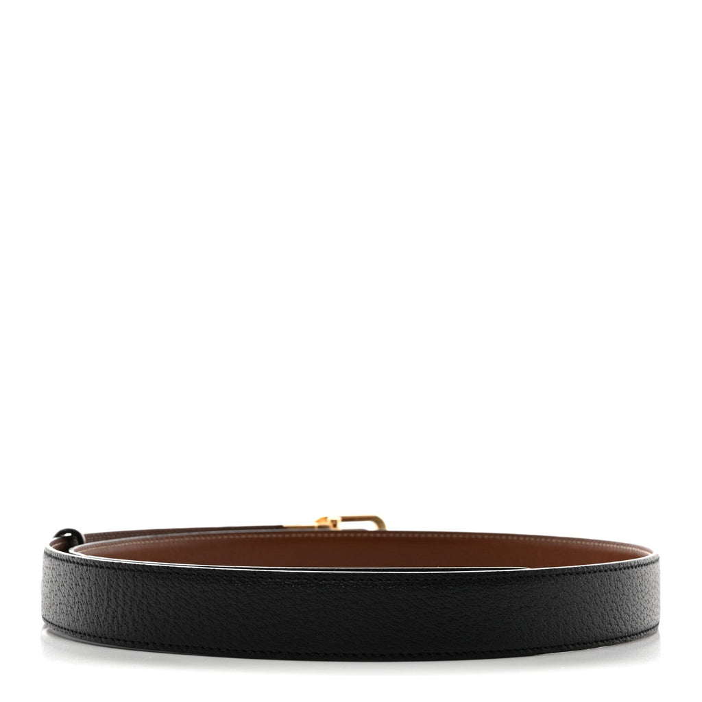 Gucci Textured Dollar Calfskin Ciny Calf Lux Squared Interlocking G 30mm Reversible Belt 105 42 Brown Black