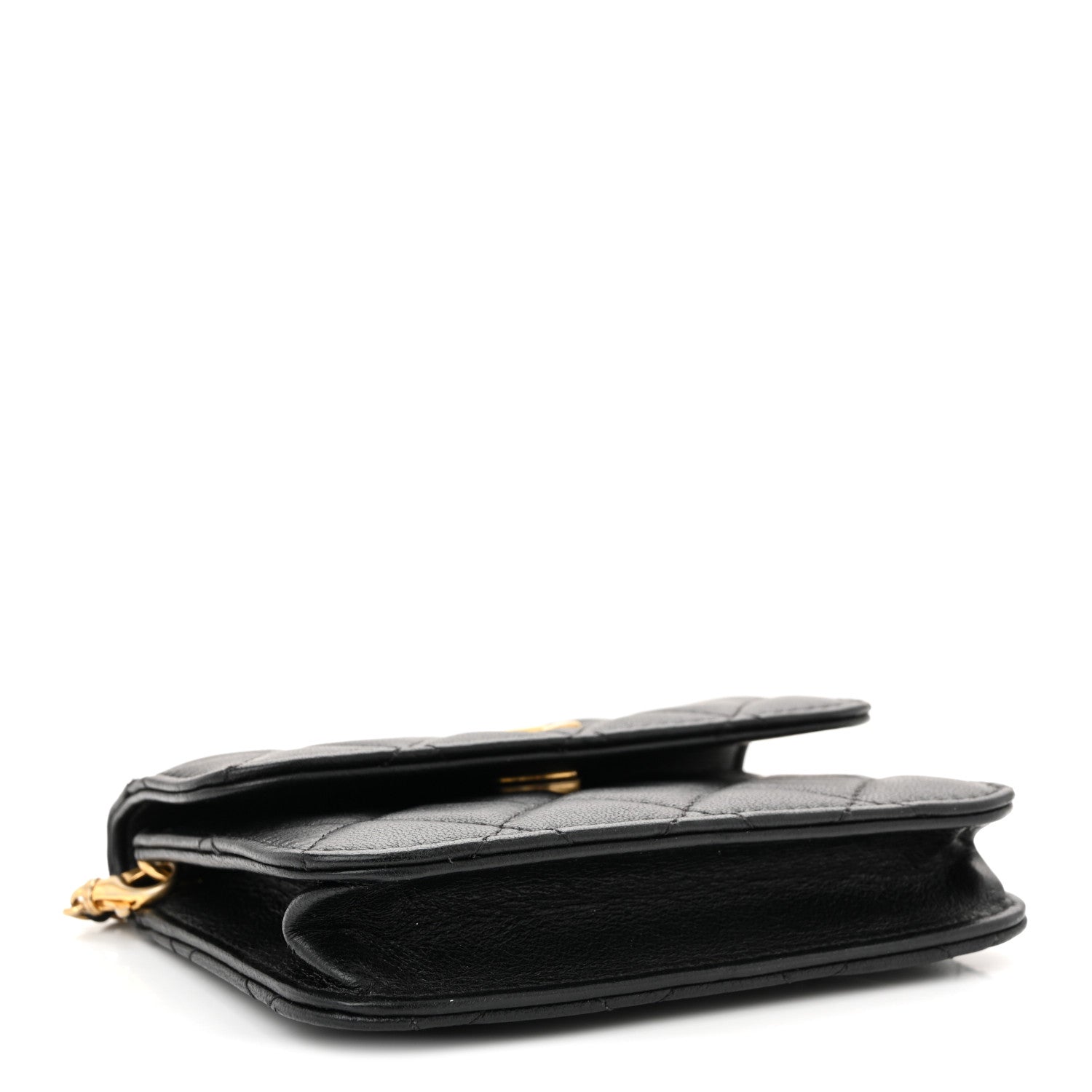 Chanel Lambskin Quilted Pearl Crush Flap With Chain Black