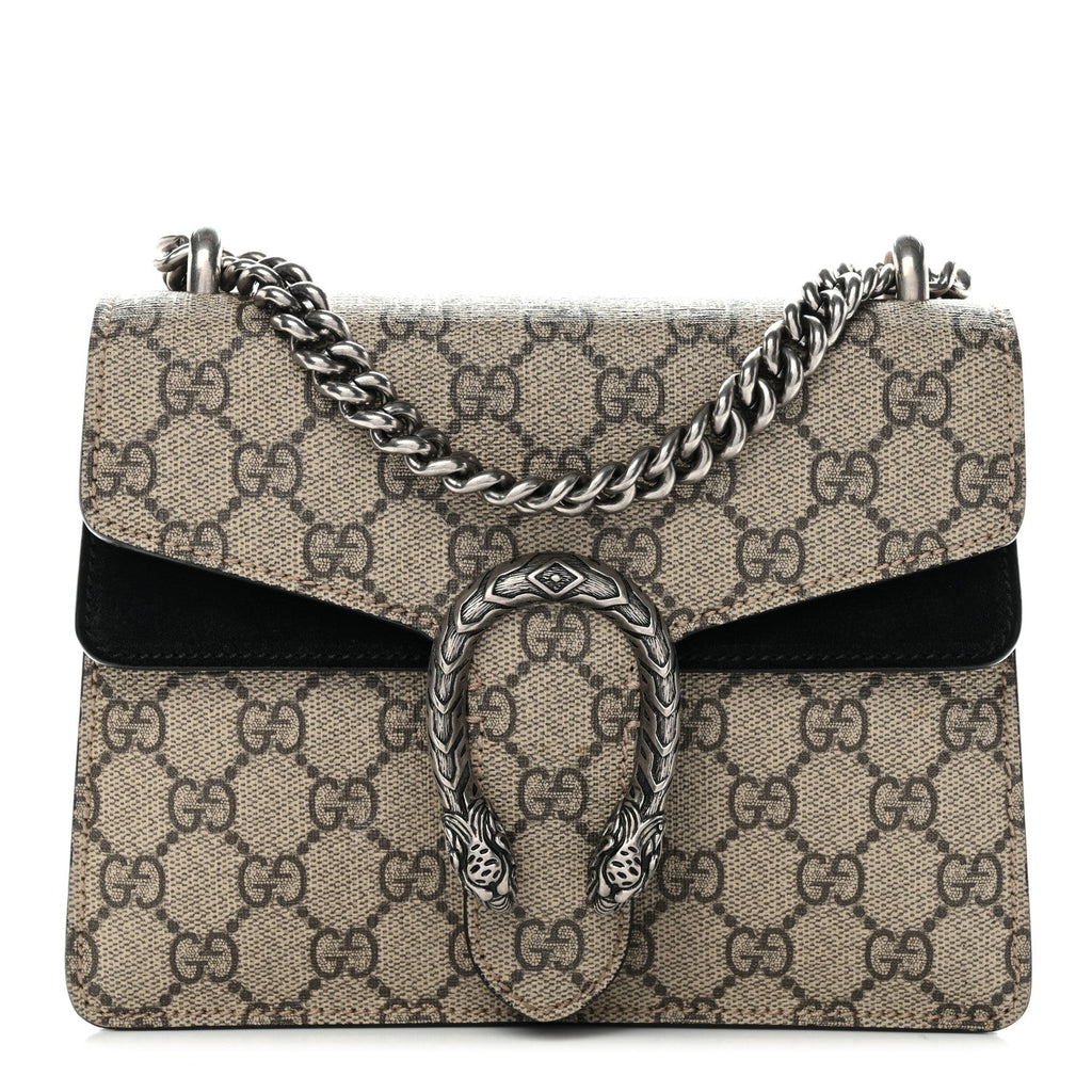 Gucci GG Supreme Monogram Mini Dionysus Shoulder Bag Black