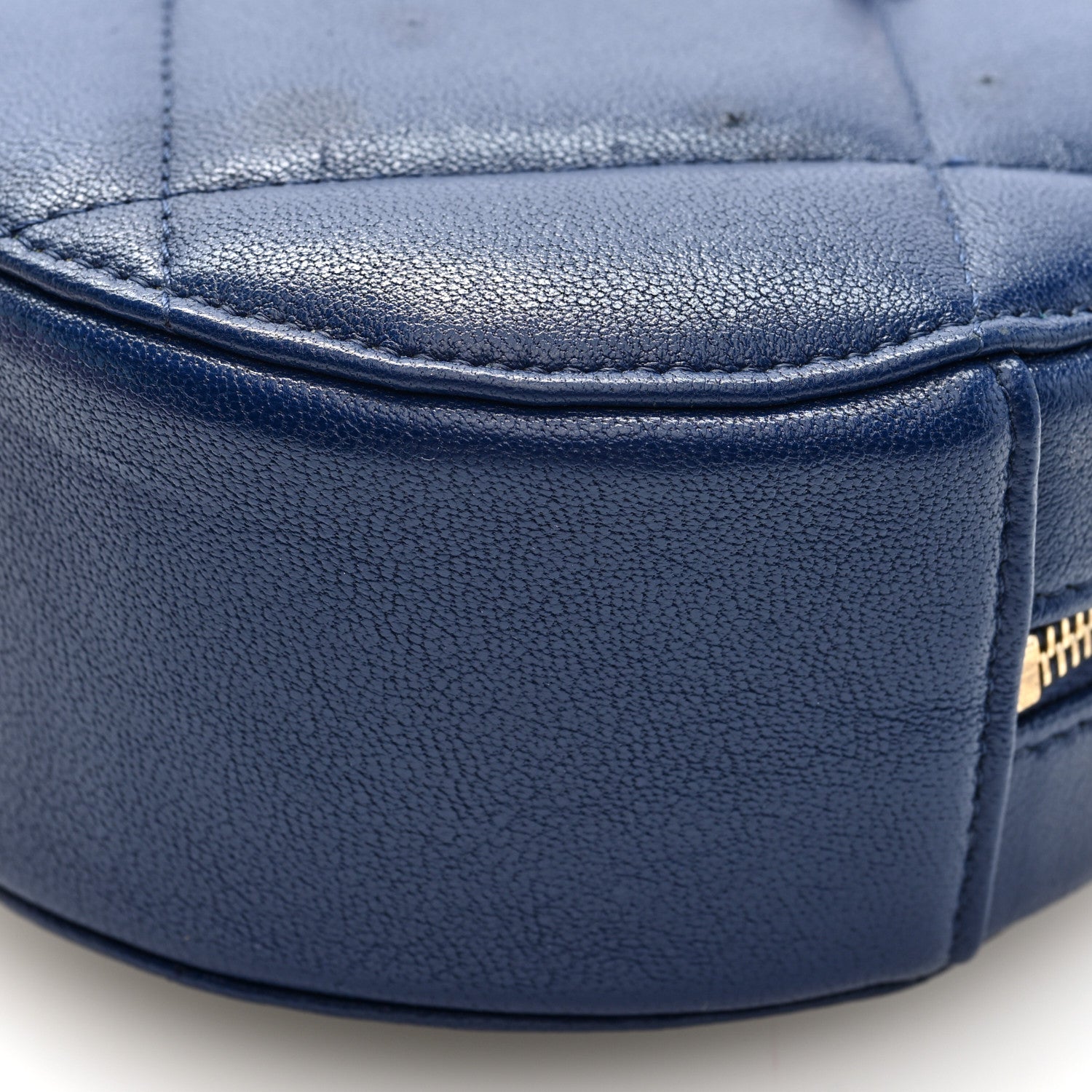Chanel Lambskin Quilted Chanel 19 Round Clutch With Chain  Navy