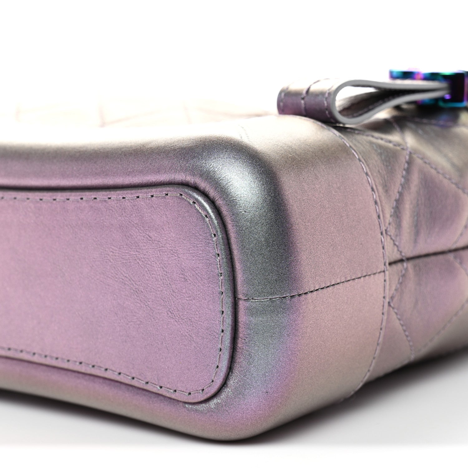 Chanel Iridescent Lambskin Calfskin Quilted Small Gabrielle Hobo Light Purple