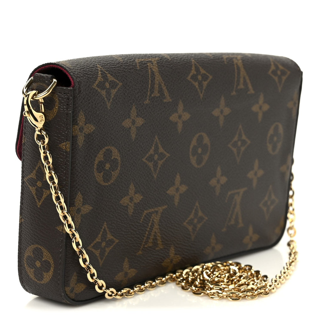 Louis Vuitton Monogram Pochette Felicie Chain Wallet Fuchsia
