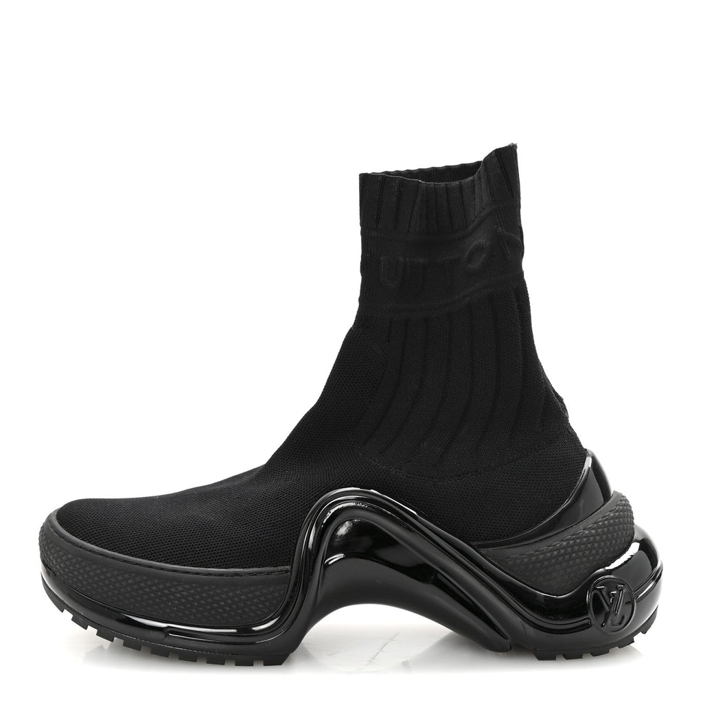 Louis Vuitton Stretch Textile Patent LV Archlight Sneaker Boots 35 Black