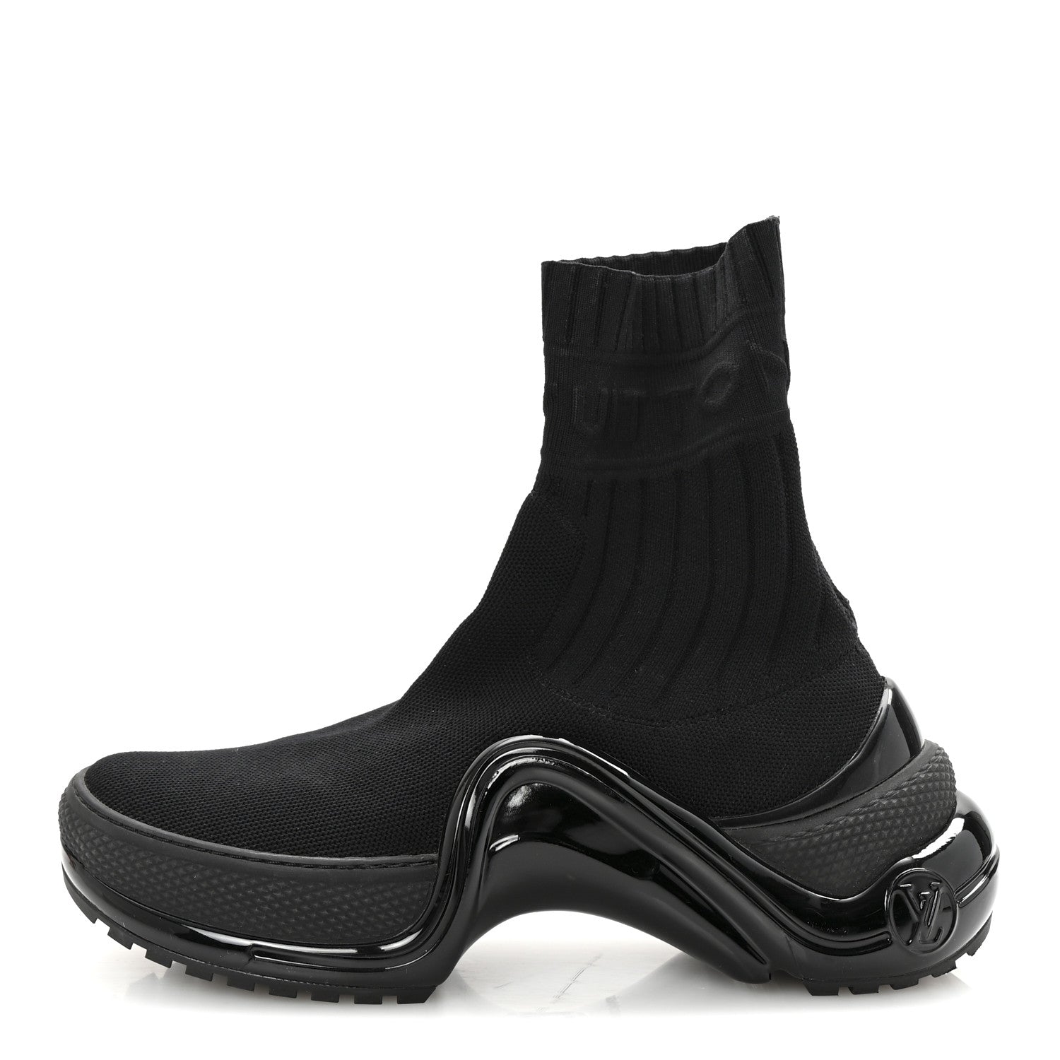 Louis Vuitton Stretch Textile Patent LV Archlight Sneaker Boots 35 Black
