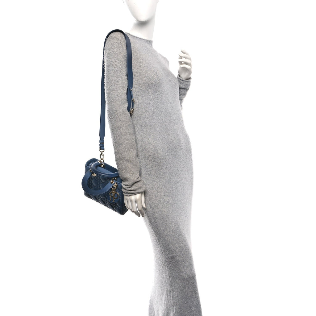Christian Dior Lambskin Cannage Gradient Small My ABCDior Lady Dior Indigo Blue