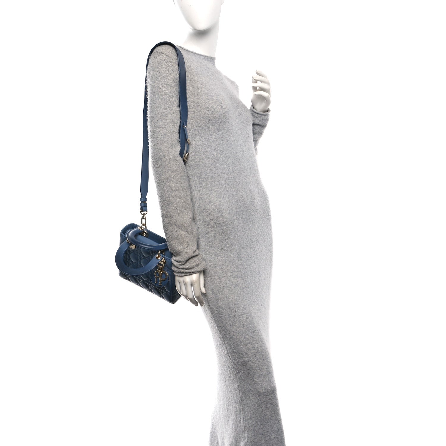 Christian Dior Lambskin Cannage Gradient Small My ABCDior Lady Dior Indigo Blue