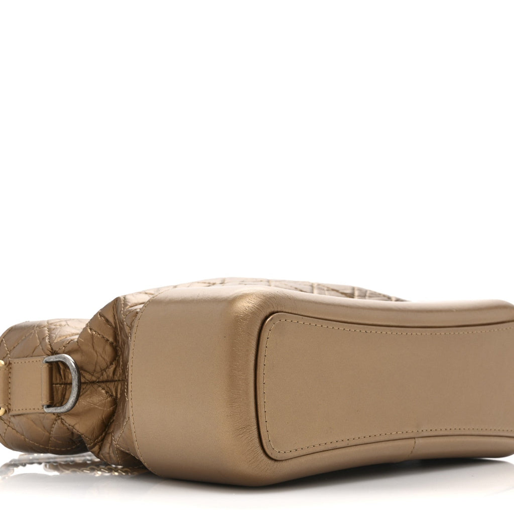 Chanel Metallic Aged Calfskin Quilted Medium Gabrielle  Bronze