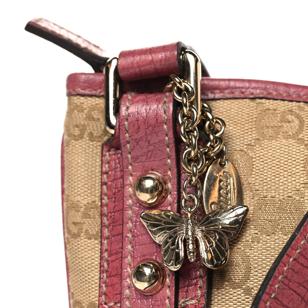 Gucci Monogram Web Jolicoeur Charms Messenger Pink Ebony