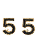 Metal CC No 5 Earrings Gold Black