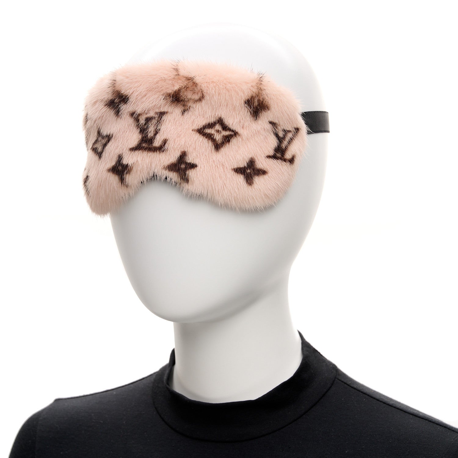 Louis Vuitton Monogram Mink Fur Sleep Mask Light Pink