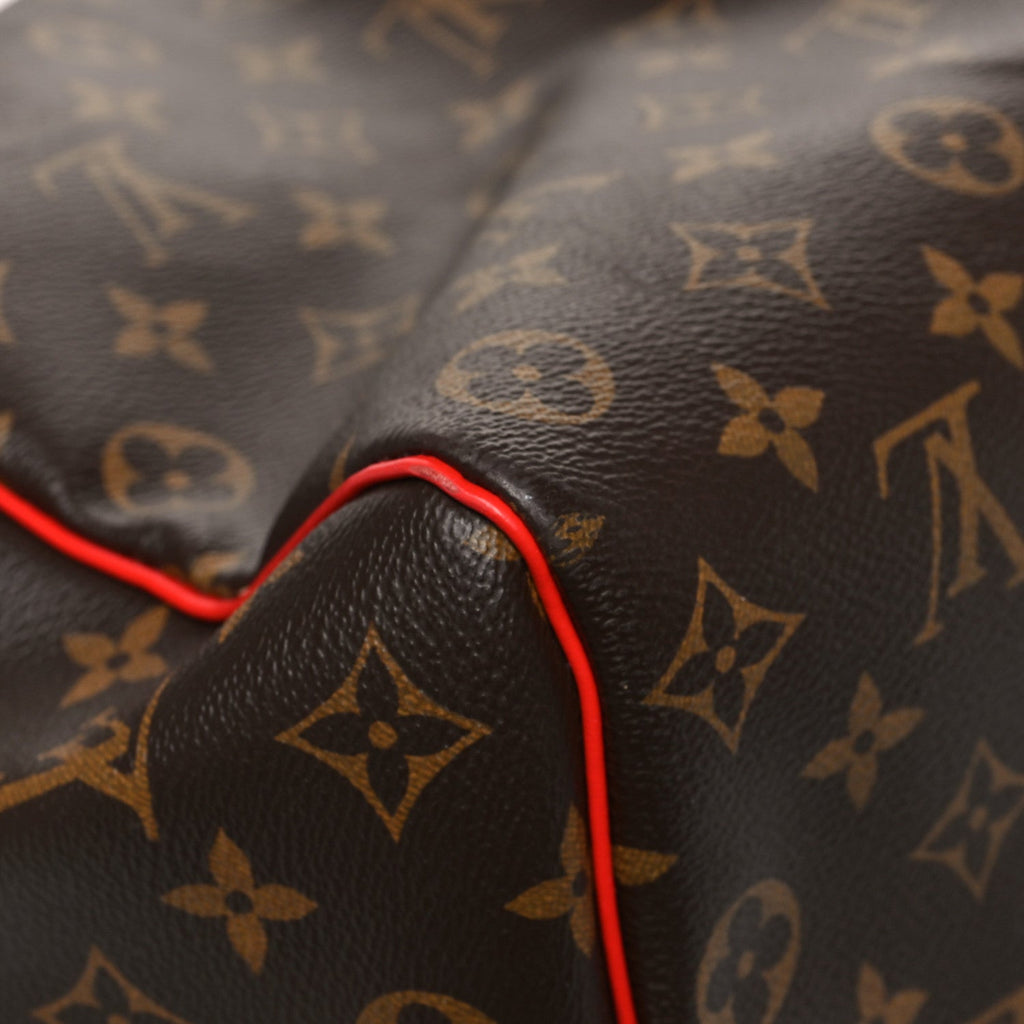 Louis Vuitton Calfskin Monogram Keepall Bandouliere 50 Coquelicot