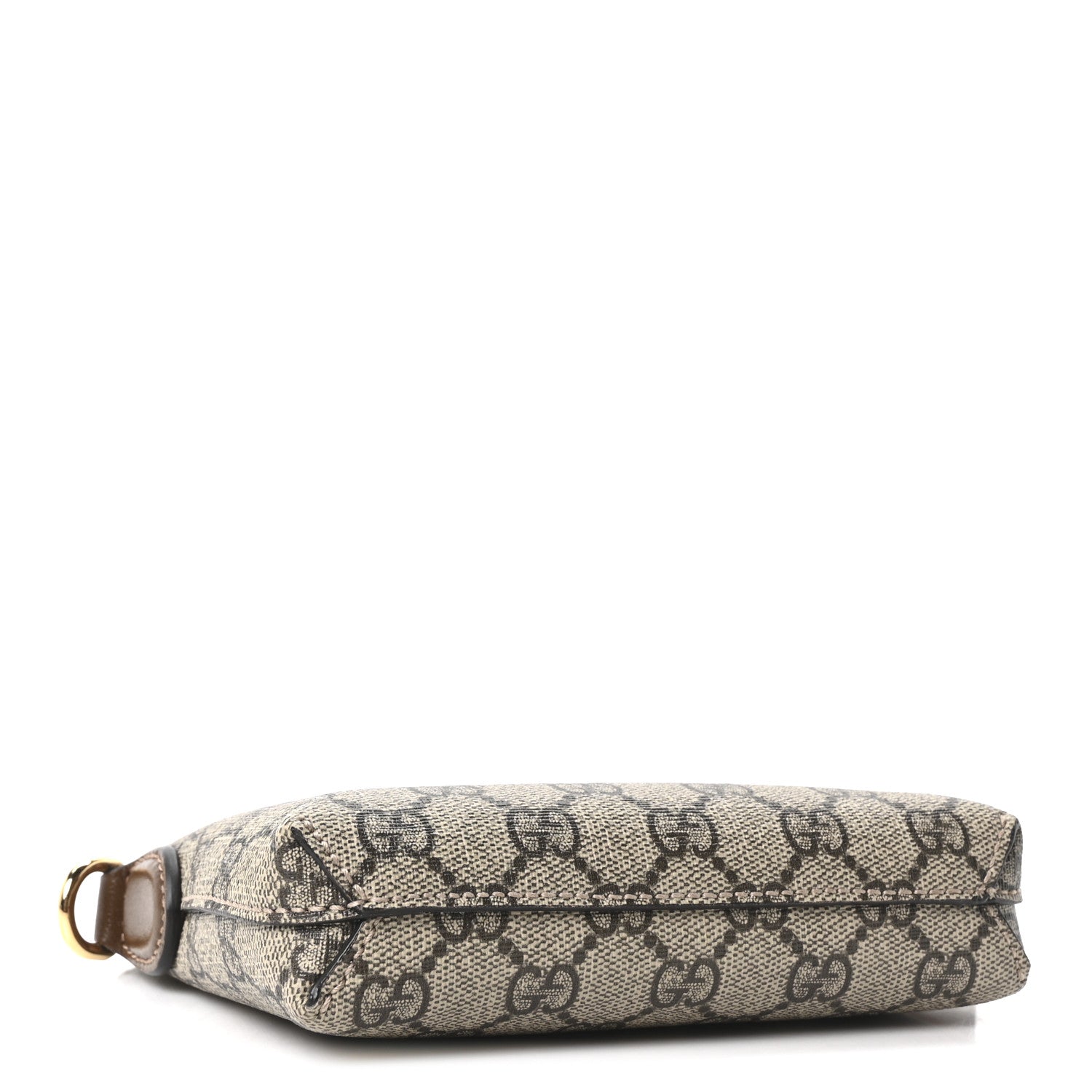 Gucci GG Supreme Monogram Azalea Calfskin Small Retro Interlocking G Wristlet Messenger Bag Beige Ebony Brown Sugar