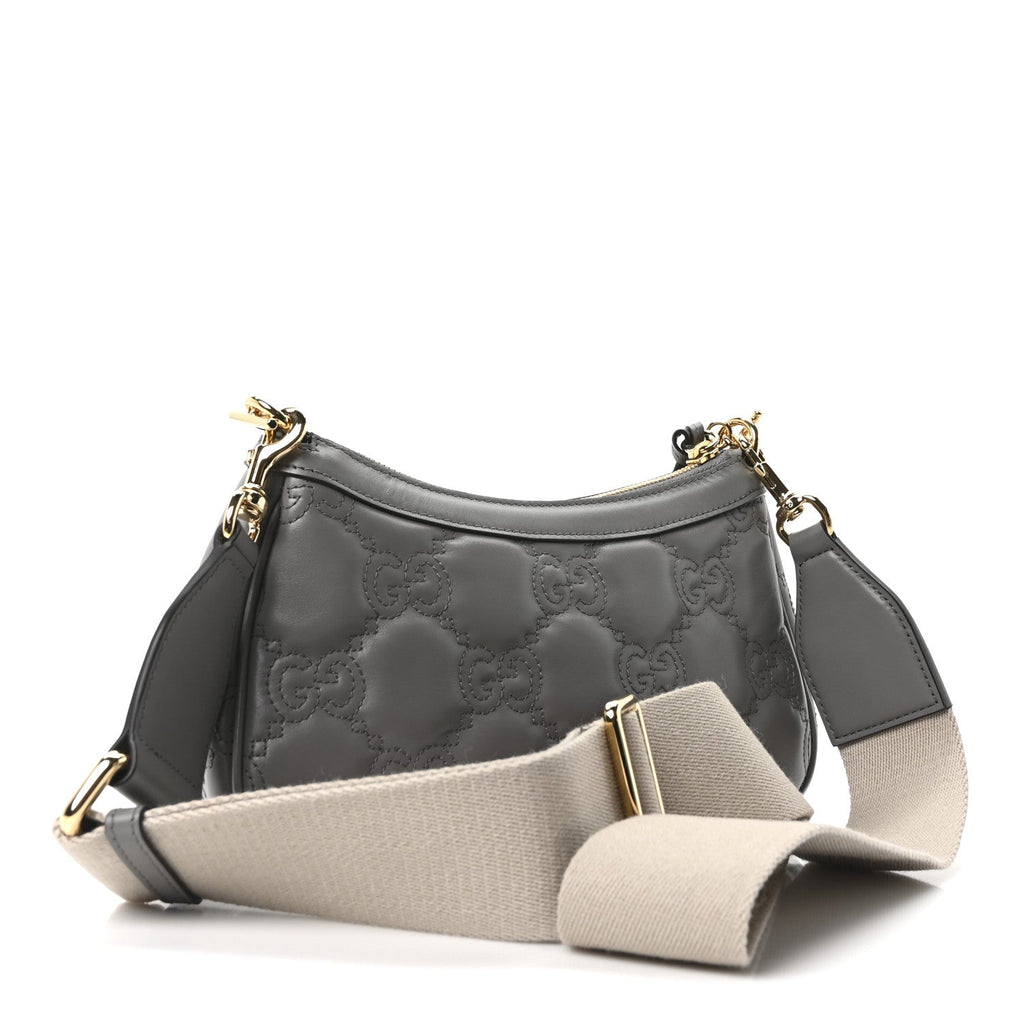Gucci Calfskin GG Matelasse Chain Handbag Dusty Grey Natural