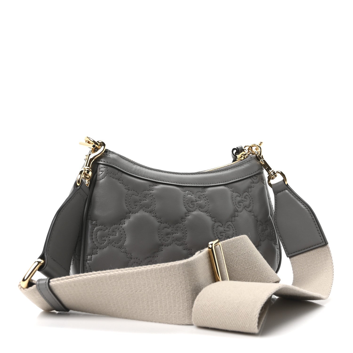 Gucci Calfskin GG Matelasse Chain Handbag Dusty Grey Natural