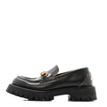 Gucci Cordovan Lux Womens Harald Horsebit 25mm Platform Loafers 37.5 Black