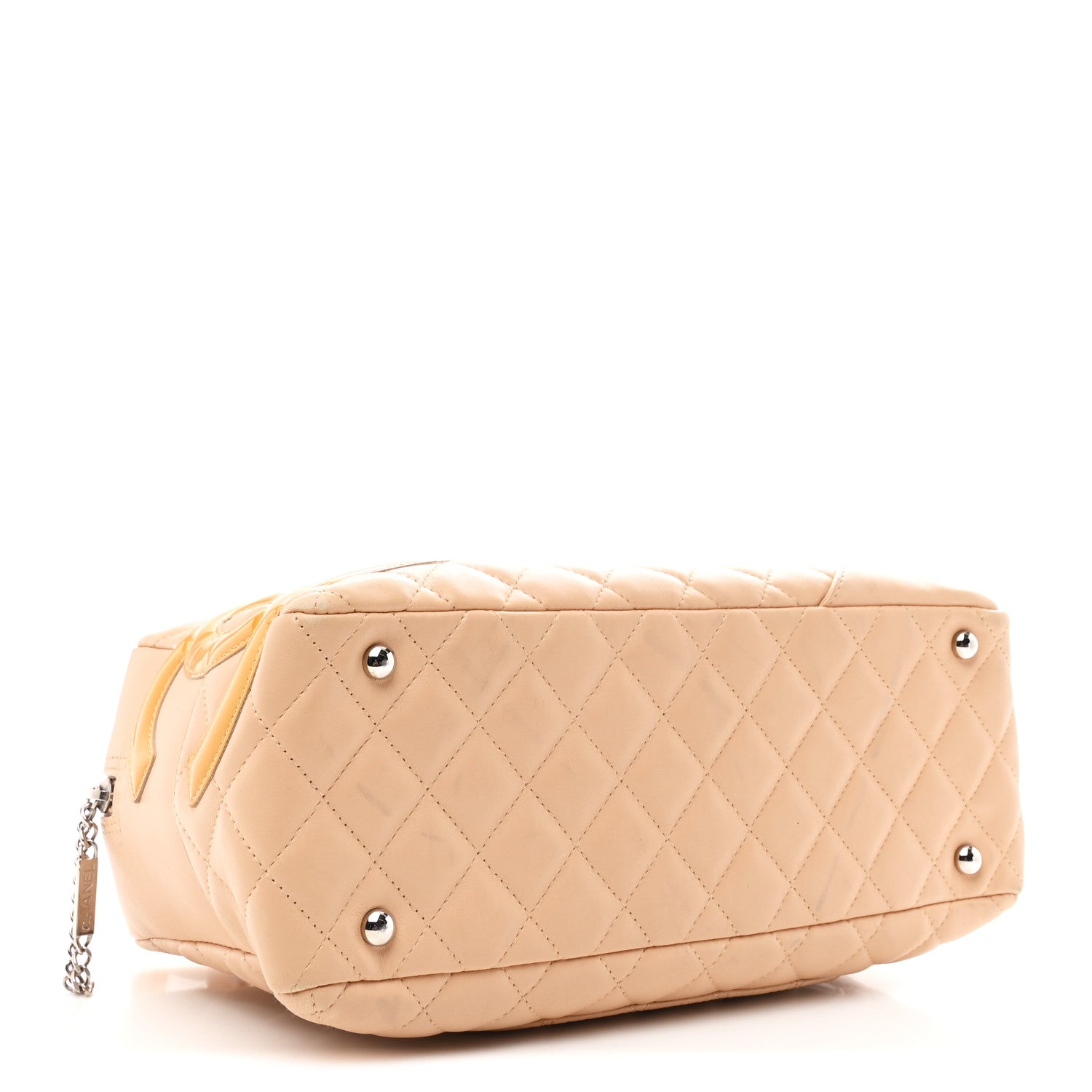 Chanel Calfskin Quilted Cambon Quilted Large Bowler Beige