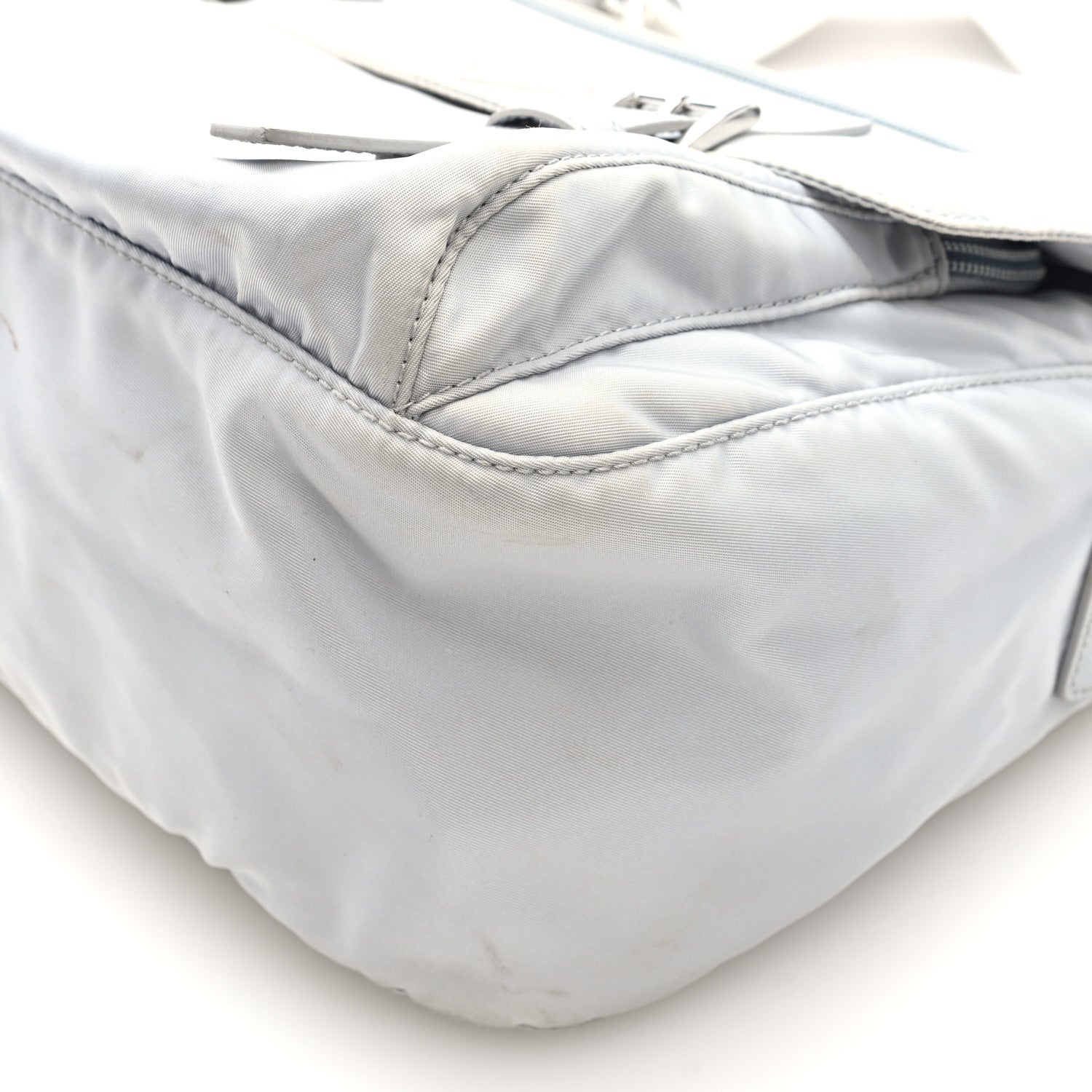 Prada Re-Nylon Vela Saffiano Pocket Double Buckle Messenger Shoulder Bag Fiordaliso