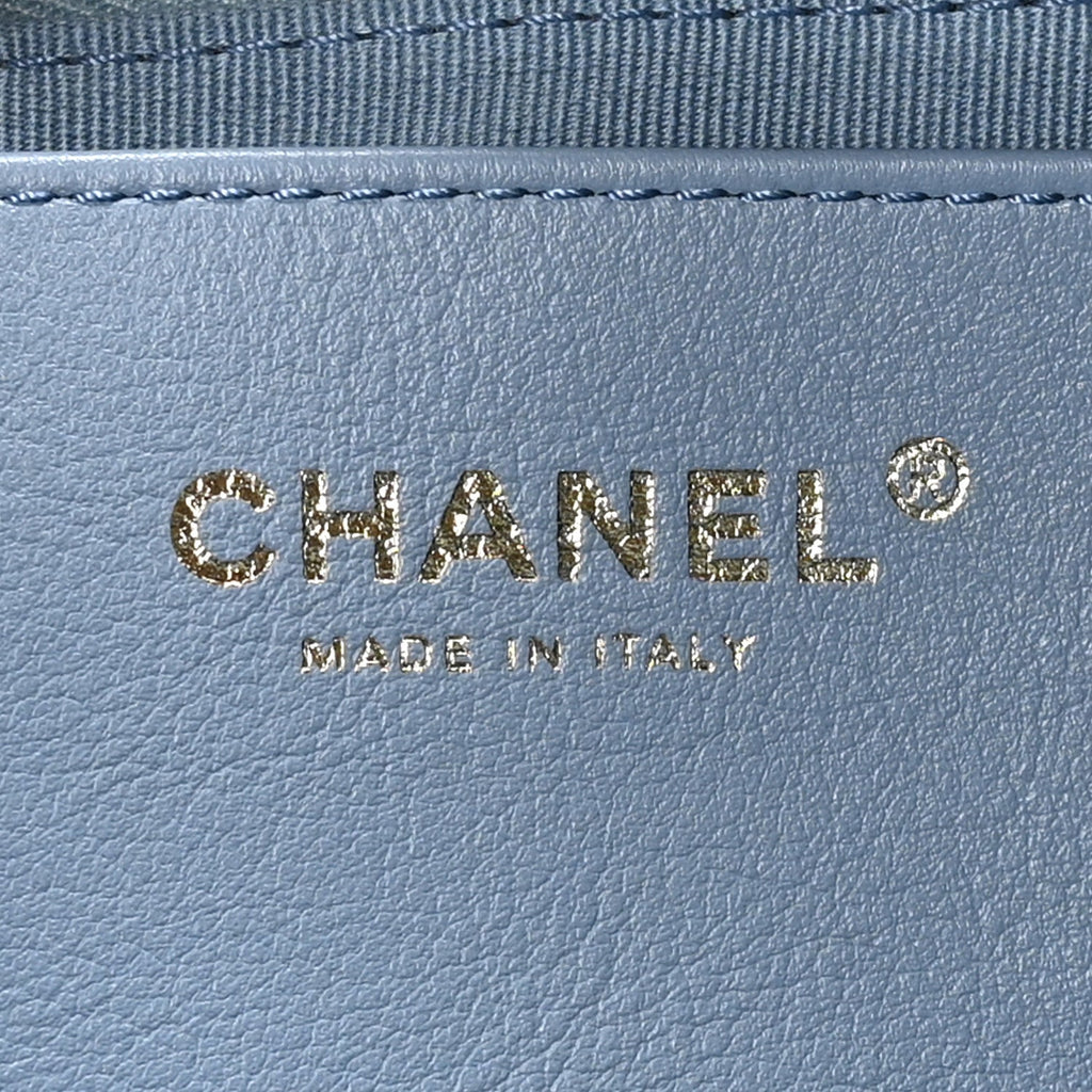 Chanel Washed Denim Quilted Large Trendy Pockets Hobo Blue