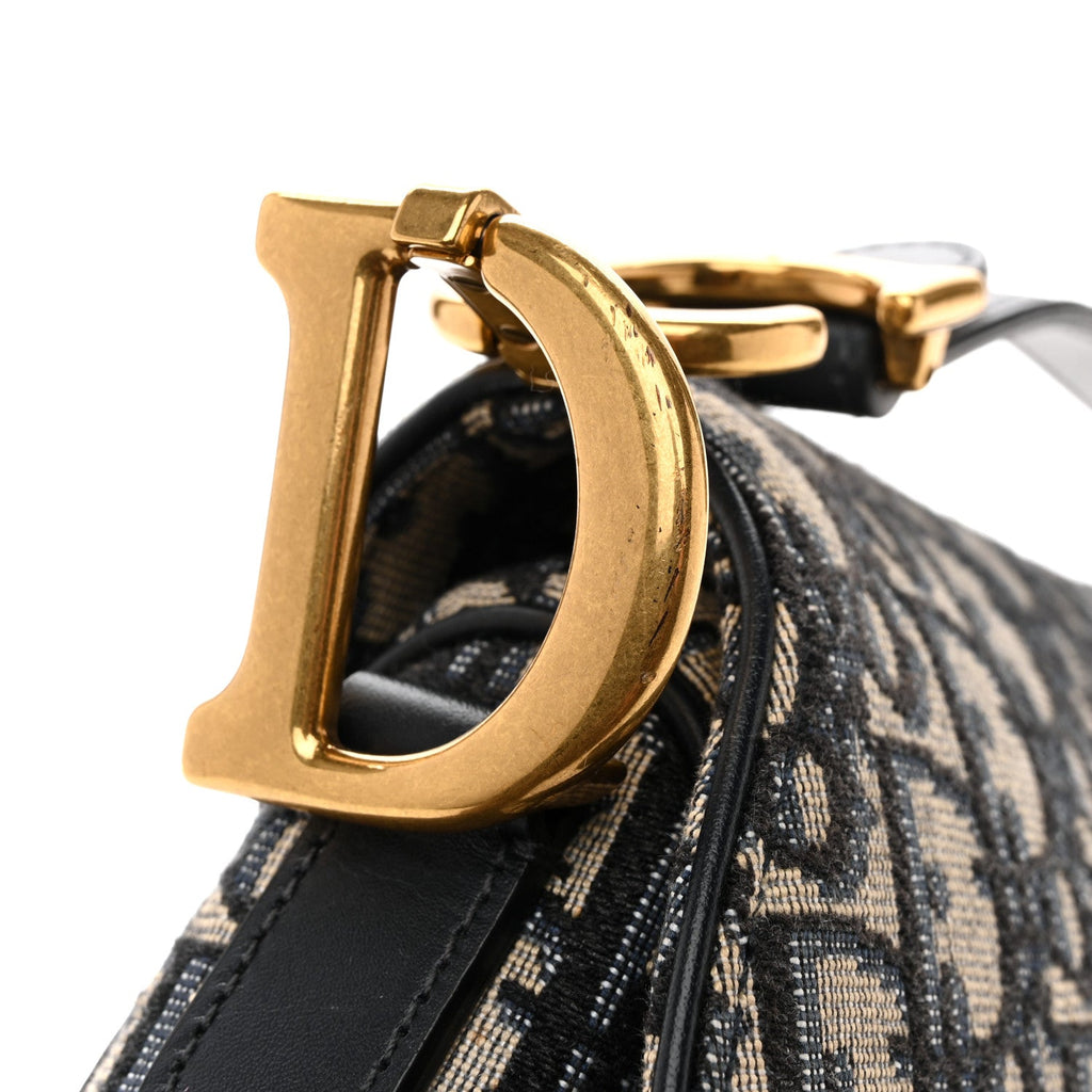 Christian Dior Oblique Saddle Bag Blue