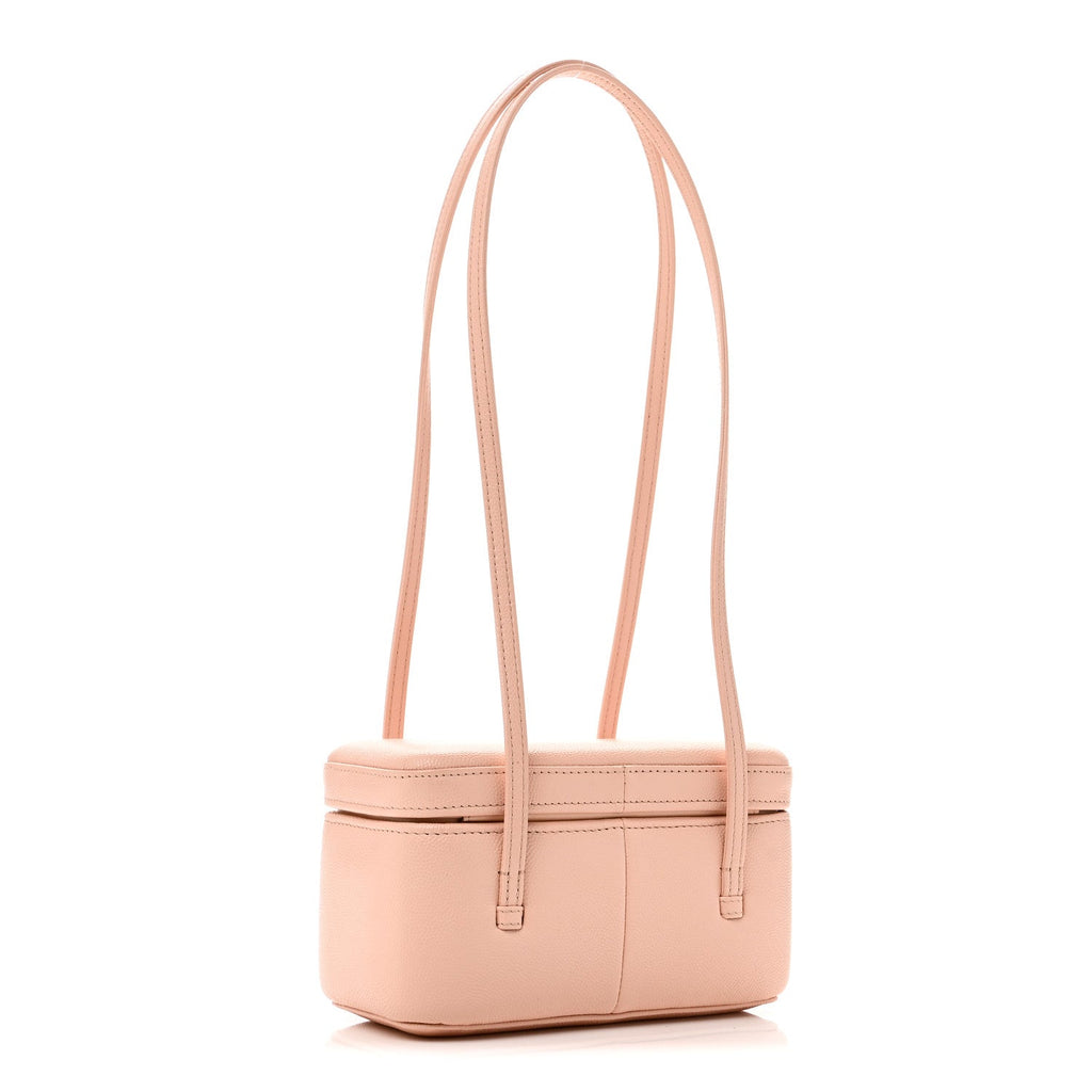 Chanel Shiny Caviar Preppy Coco Long Vanity With Strap Light Pink