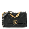 Chanel Lambskin Quilted Medium Chanel 19 Flap Black