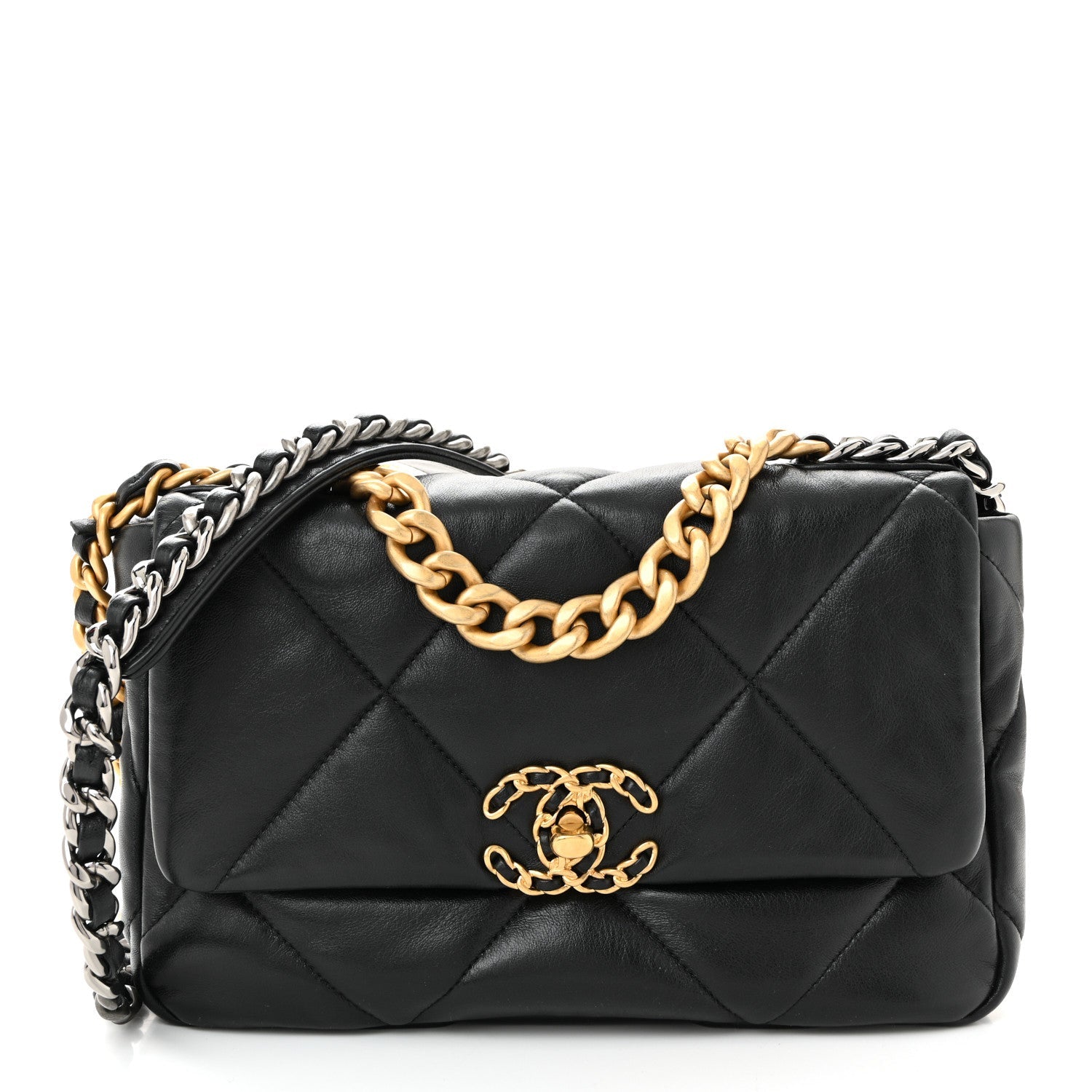Chanel Lambskin Quilted Medium Chanel 19 Flap Black