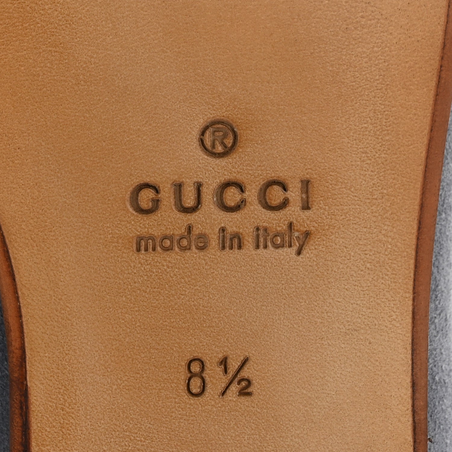Gucci Suede Horsebit Mens Jordaan Loafers 8.5 Foggy Grey