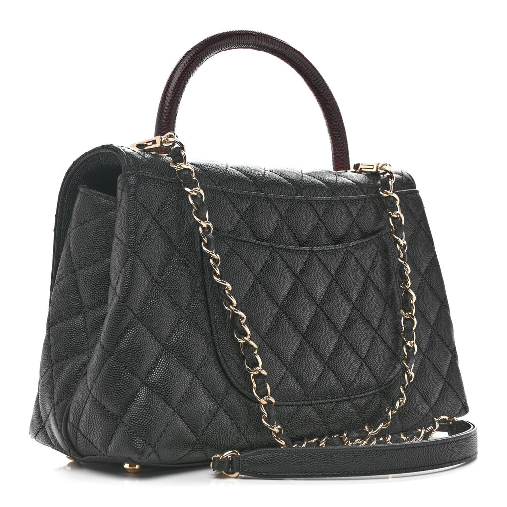 Chanel Caviar Quilted Small Coco Handle Flap Black