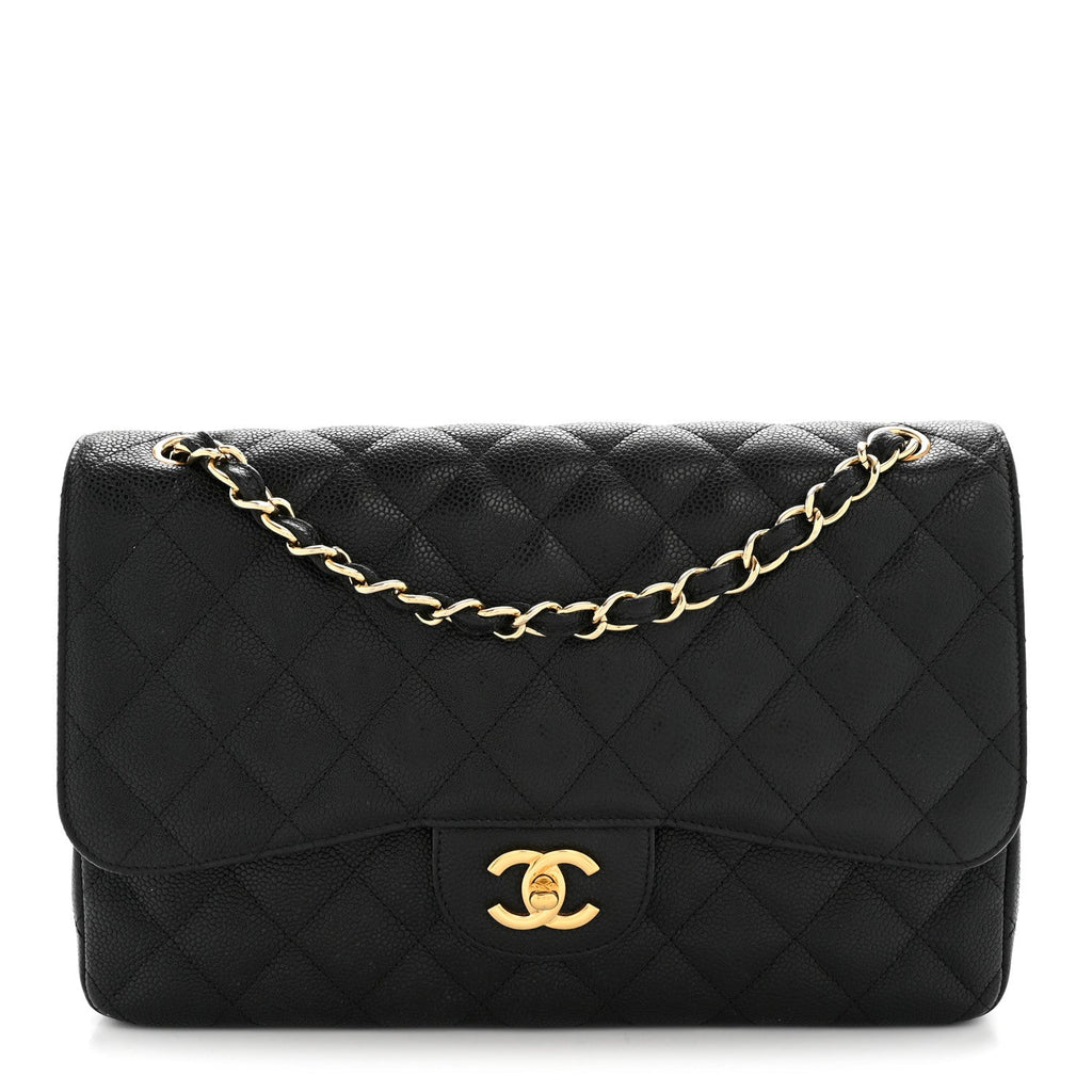 Chanel Caviar Quilted Jumbo Double Flap Black
