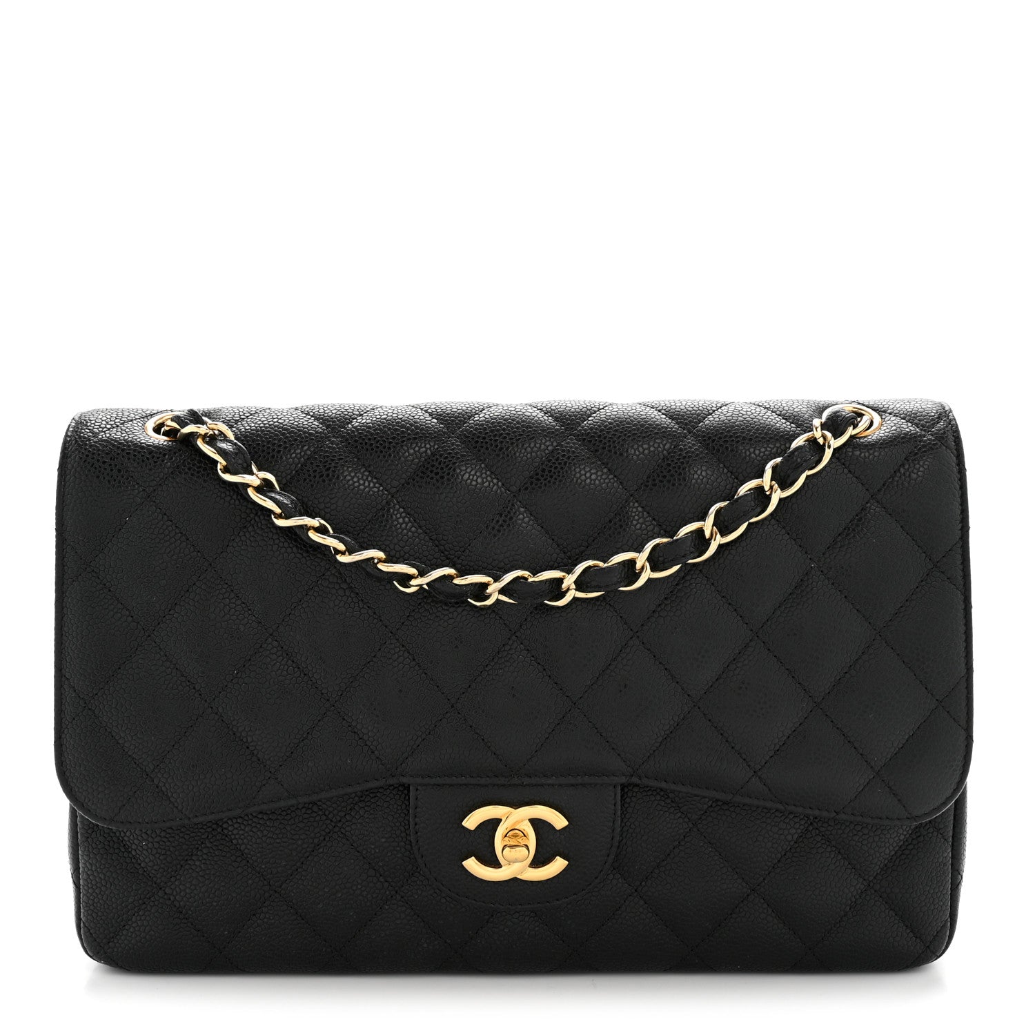 Chanel Caviar Quilted Jumbo Double Flap Black